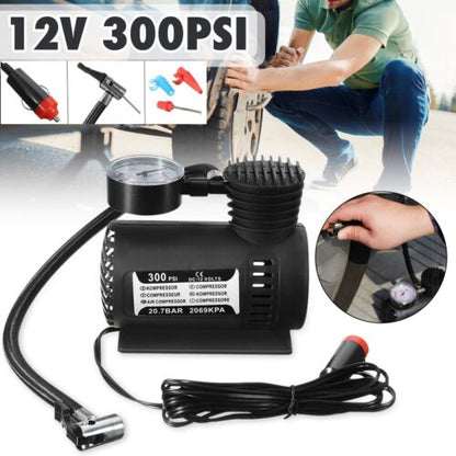 12V 300 PSI Heavy Duty Portable Mini Air Compressor